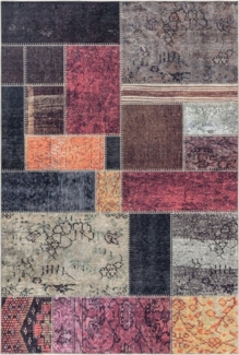 Villa Möbel Designteppich Fieico, Höhe: 7 mm, Waschbarer Teppich Patchwork Design Rutschfest Teppich Wohnzimmer