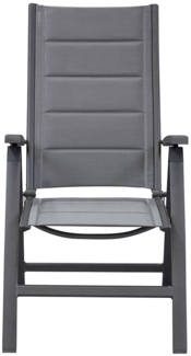 Gartenstuhl Livorno / Unicamo, Aluminium, Schwarz, 61 x 112 x 75 cm