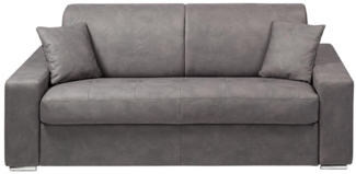 Schlafsofa 2-Sitzer Stoff EMIR - Grau - Liegefläche: 120 cm - Matratzenhöhe: 14 cm