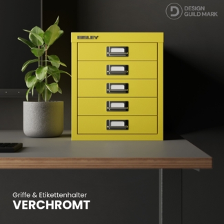 Bisley Multidrawer Schubladenschrank aus Metall mit 15 Schubladen DIN A4 ohne Sockel - Farbe: Anthrazitgrau, L3915-634