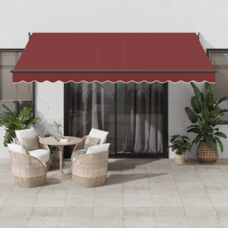 vidaXL Markise Manuell Weinrot 400x300 cm 3215300