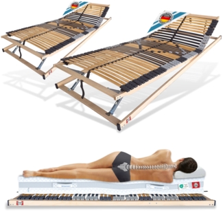 Matratzen Perfekt 2 x Lattenrost 80x200 cm, 42 Leisten, verstellbar