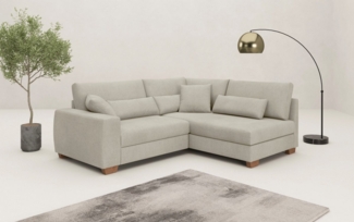 Mr. Couch Ecksofa Helena L-Form, bis 140 kg belastbar, mit Taschenfederkern, wahlweise mit Bettfunktion