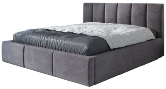 Polsterbett LISI 180x200 mit Matratze, Bettkasten und Lattenrost. Farbe: Grau 16
