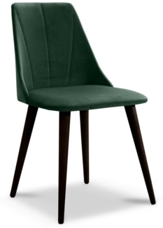 Esszimmerstühle Stuhle 2er Set CAROS Massivholz Buche-Wenge Stoff Grün