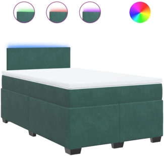 vidaXL Boxspringbett mit Matratze Dunkelgrün 120x200 cm Samt 3288579