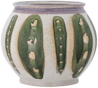 Bloomingville Blumentopf Sazan, Grün Steingut 29x24 cm großer dekorativer Übertopf Pflanztopf