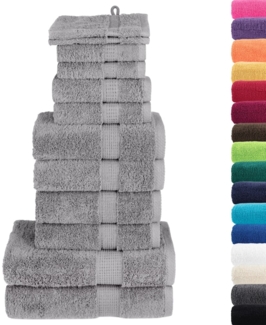 vidaXL 12 tlg. Premium-Handtuch-Set SOLUND Grau 600 g/m² 137577