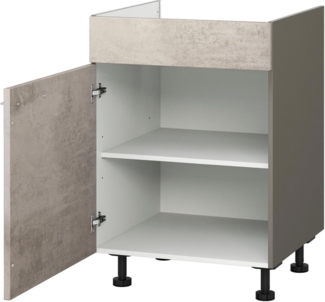 KOCHSTATION Kochfeldumbauschrank KS-Trea KBL60 mit einem Einlegeboden, Breite 60 cm, Höhe 75 cm