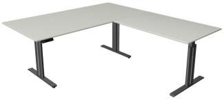 Kerkmann Schreibtisch Sitz-Stehtisch MOVE 3 elegant 200x100x72-120cm mit Anbauelement elektr. höhenverstellbar anthrazit