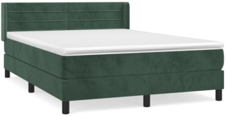 vidaXL Boxspringbett mit Matratze Dunkelgrün 140x190 cm Samt 3131018