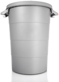 BigDean wetterfeste Universaltonne mit Deckel und 2 stabilen Tragegriffen 80 Liter GRAU - Regentonne Mülleimer - Indoor und Outdoor geeignet - Made in Europe