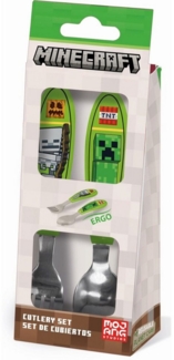 Minecraft Kinderbesteck Minecraft Core Metall-Ergo-Besteckset, 2-teilig (2-tlg), Edelstahl