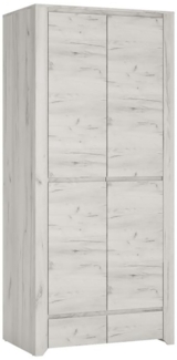 Jugendzimmer Kleiderschrank Schrank Angel 84x58x191cm weißeiche 2-türig
