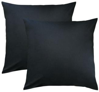 BettwarenShop Single Jersey Kissenbezug Ulm 2er Pack|40x40 cm| titanium