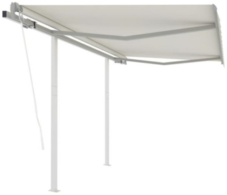 vidaXL Markise Automatisch Einziehbar mit Pfosten 3x2,5 m Creme 3069907