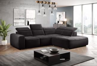 Stylefy Colton L Ecksofa Struktur JAZZ Graphit Rechts