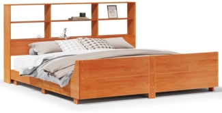 vidaXL Massivholzbett ohne Matratze Wachsbraun 200x200 Kiefernholz 3323679