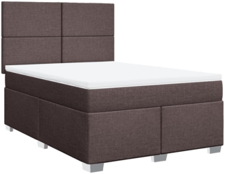 vidaXL Boxspringbett mit Matratze Dunkelbraun 160x200 cm Stoff 3290535
