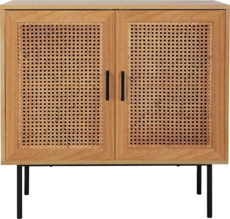 Kommode mit Türen, MDF natur, 80 x 76 x 39 cm