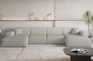 Wohnlandschaft Sofa U-Form CELES PREMIUM in Stoff Scala Sandgrau