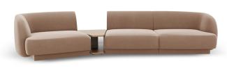 Micadoni Modulares Sofa Miley 3-Sitzer Links Samtstoff Cappuccino