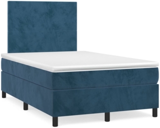 vidaXL Boxspringbett mit Matratze & LED Dunkelblau 120x190 cm Samt 3270303