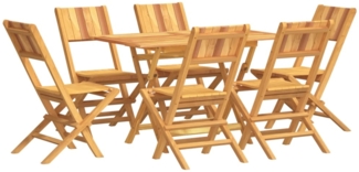 vidaXL 7-tlg. Garten-Essgruppe Massivholz Teak 3155008