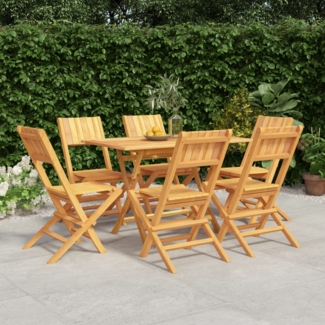 vidaXL 7-tlg. Garten-Essgruppe Massivholz Teak 3155008