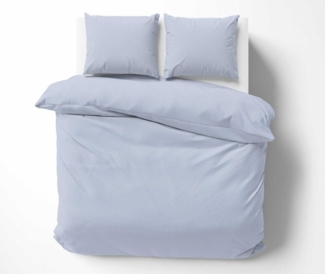 Mako Interlock Jersey Bettwäsche Sternchen klein weiß /blau Garnitur 135x200 + 80x80