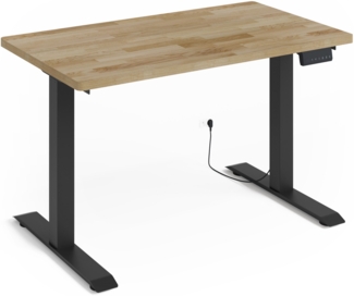 Höhenverstellbarer Schreibtisch BIM Natural Desk Eichenfurnier 120x65x3 schwarz/Eiche