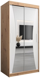 ABIKS MÖBEL Schwebetürenschrank MONACO Schlafzimmerschrank - mit Spiegel, Kleiderstange, Regalen