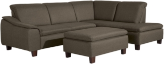 Ecksofa mit Ottomane rechts Katti Bezug Flachgewebe sahara