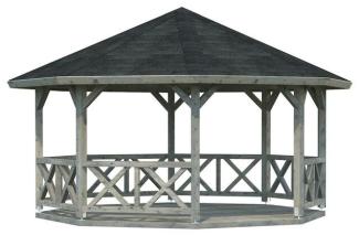 Palmako Pavillon Betty, 25,0 m², grau tauchgrundiert