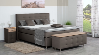 Meisterbetten Boxspringbett Lago 160x200 in KL-Elephant, Matratzenbezug Nano, Ergoflex-Topper