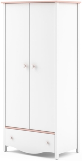 Kleiderschrank Mia Drehtürenschrank 85cm weiß rosa 2-türig