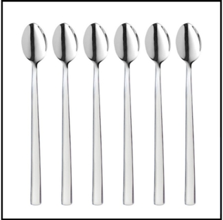 LIVINA HOME Latte-Macchiato-Löffel Premium Latte-Macchiato Löffel, extra lange Löffel, Edelstahl 18/10 (6 Stück), Spülmaschinenfest, Valentinstag Angebot!