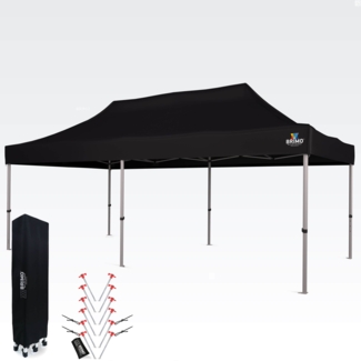 Pavillon 3x6 m - ohne Wändeänden - Schwarz