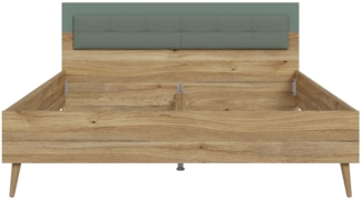 Bett Winston / Whenua , Holzwerkstoff , Grün, Holzfarben , 187 x 99 x 207 cm