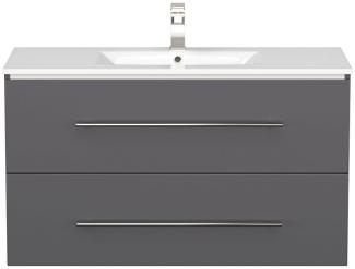Waschbeckenunterschrank inkl. Waschbecken Homeline Anthrazit 100 cm