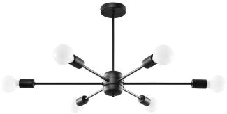 SOLLUX SL. 1023 Kronleuchter LANGO 6 schwarz L: 660, B: 860, H: 460, E27/60W, dimmbar