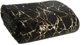 Wohndecke mit goldenem Marmormuster Glamour GLAMO 150x200 cm schwarz gold