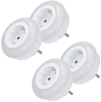 Grundig LED Nachtlicht LED Steckdosenlampe Nachtlampe Steckdose Lampe Licht Steckdosenlicht, LED fest integriert, Kaltweiß, 3 LEds mit Automatischer Tag- und Nachtsensor