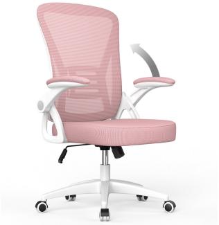 BIGZZIA Bürostuhl Ergonomischer Sitz, Sessel mit 90° klappbarer Armlehne,Lordosenstütze,höhenverstellbar