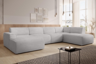 AX LIVING XXL Sofa U Form Didim Hellgrau 415cm breit modern & großzügig R