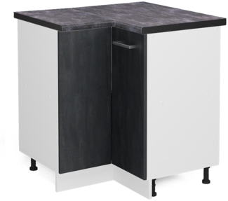 Eckunterschrank R-Line Schwarz Beton 75.6 cm AP Anthrazit Vicco