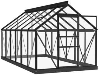 vidaXL Glas Gewächshaus Anthrazit 155x298x191 cm Aluminium 3082335