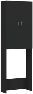 Waschmaschinenschrank, Waschküchenschrank Schwarz 64x25,5x190 cm de7964