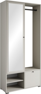 INOSIGN Garderobenschrank DINO Kompaktgarderobe, Garderoben-Set DINO Mit Spiegel und Kleiderstange, 90 cm breit, Türanschlag wechselbar