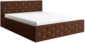Polsterbett VALI-OM 90x200 ohne Matratze, Bettkasten und Lattenrost. Farbe: Braun 07